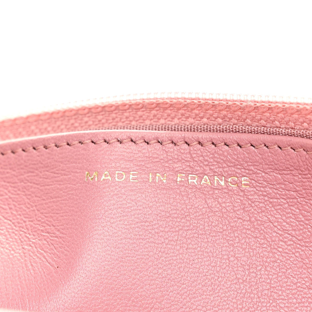 Metallic Lambskin Quilted Boy Wallet On Chain WOC Pink