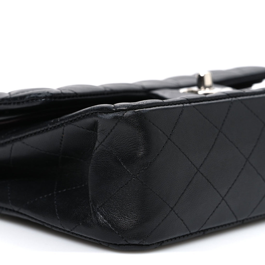 Lambskin Quilted Small Double Flap Black