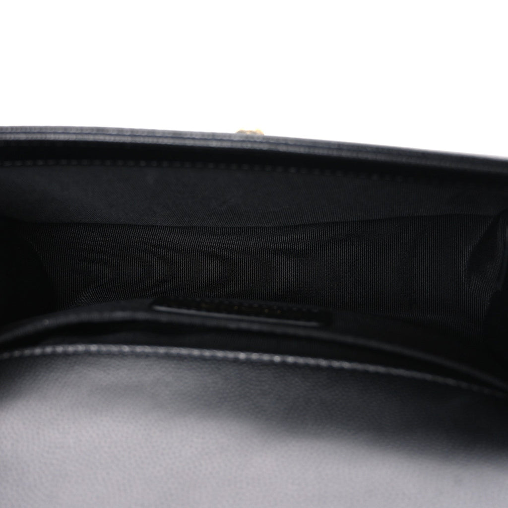 Caviar Quilted Small Boy Flap Black