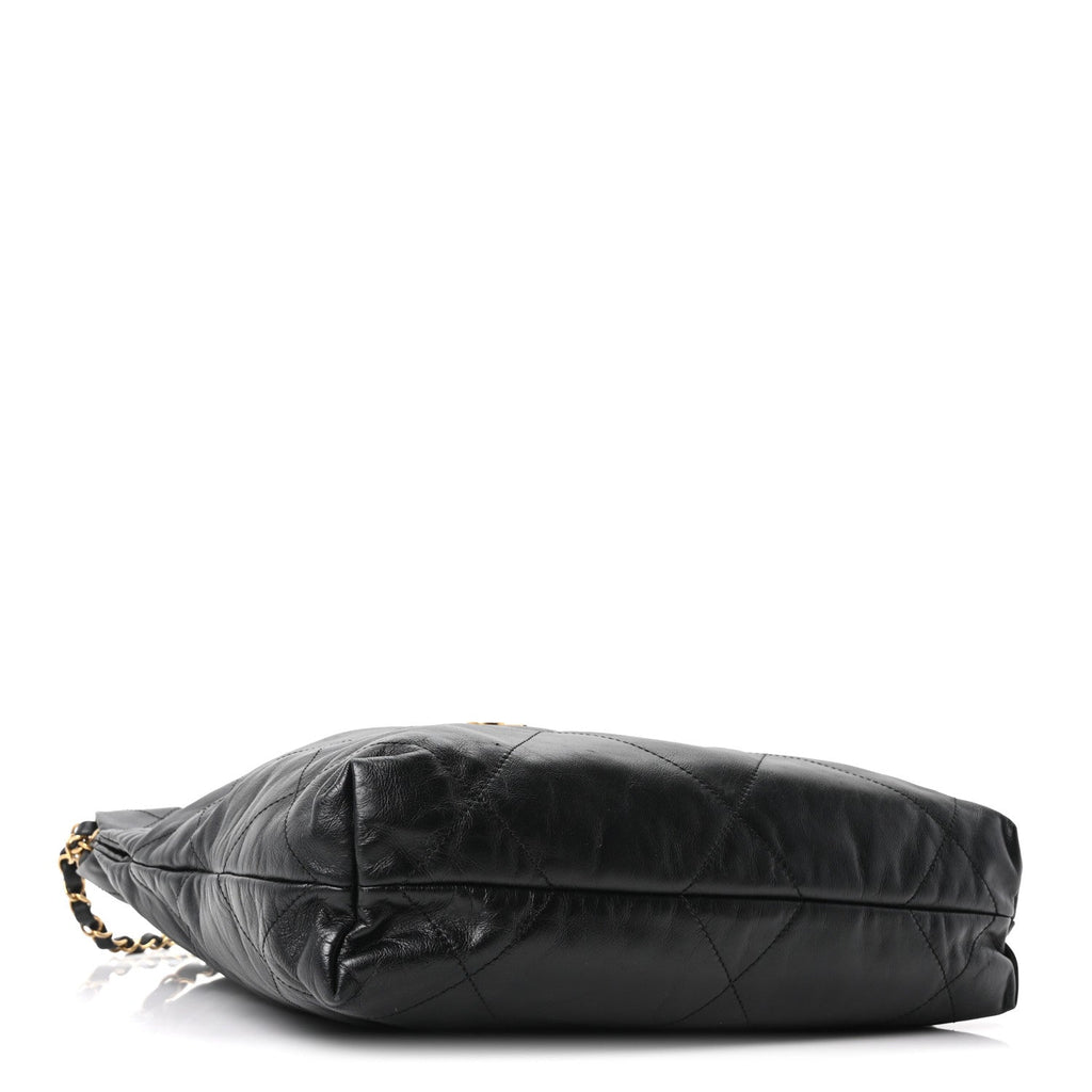 Shiny Calfskin Quilted Small Chanel 22 Black