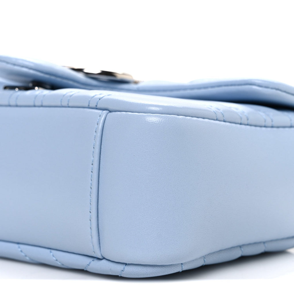 Lambskin Matelasse Small GG Marmont Shoulder Bag Light Blue