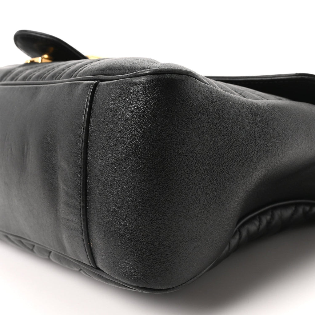 Calfskin Matelasse Large GG Marmont Shoulder Bag Black