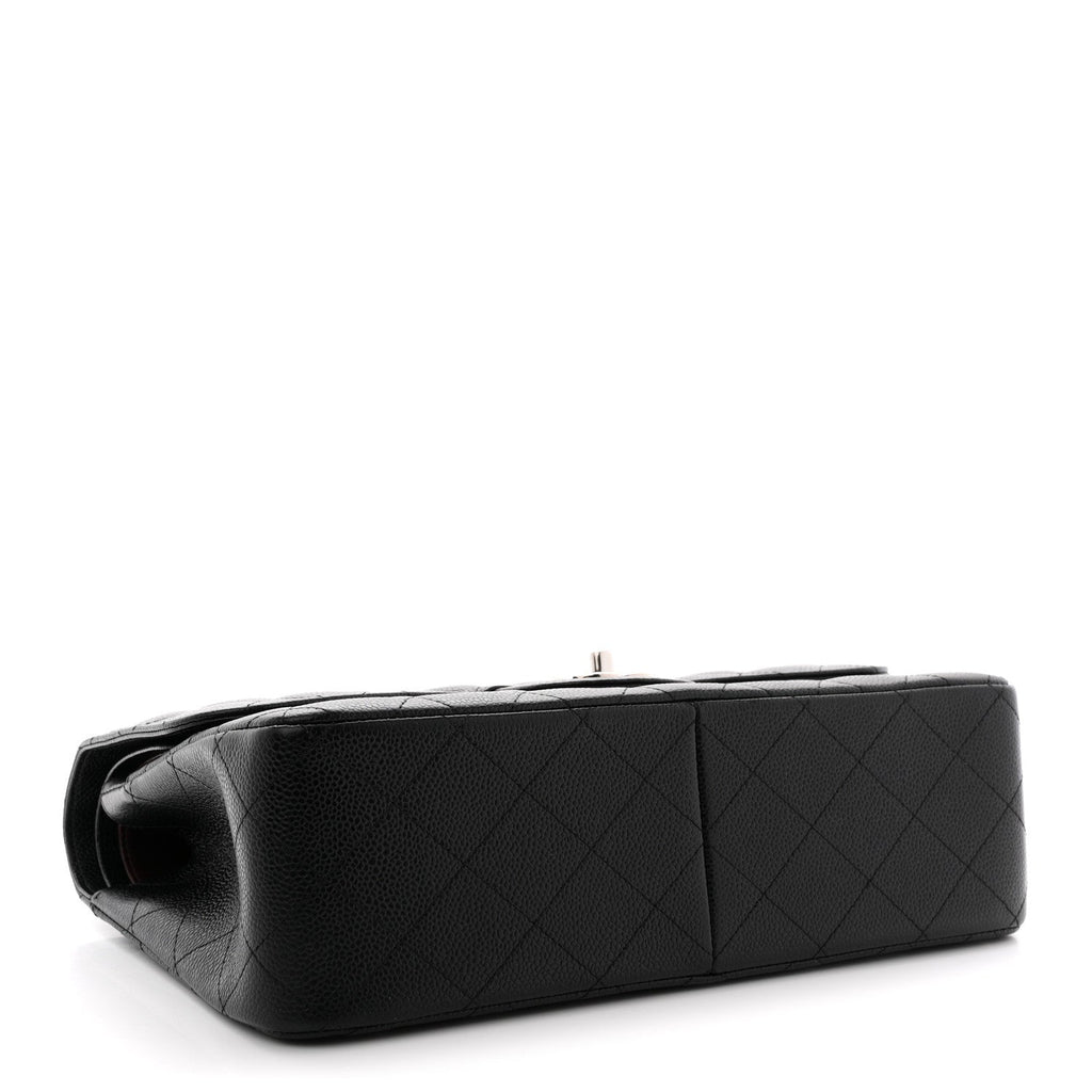 Caviar Quilted Jumbo Double Flap Black