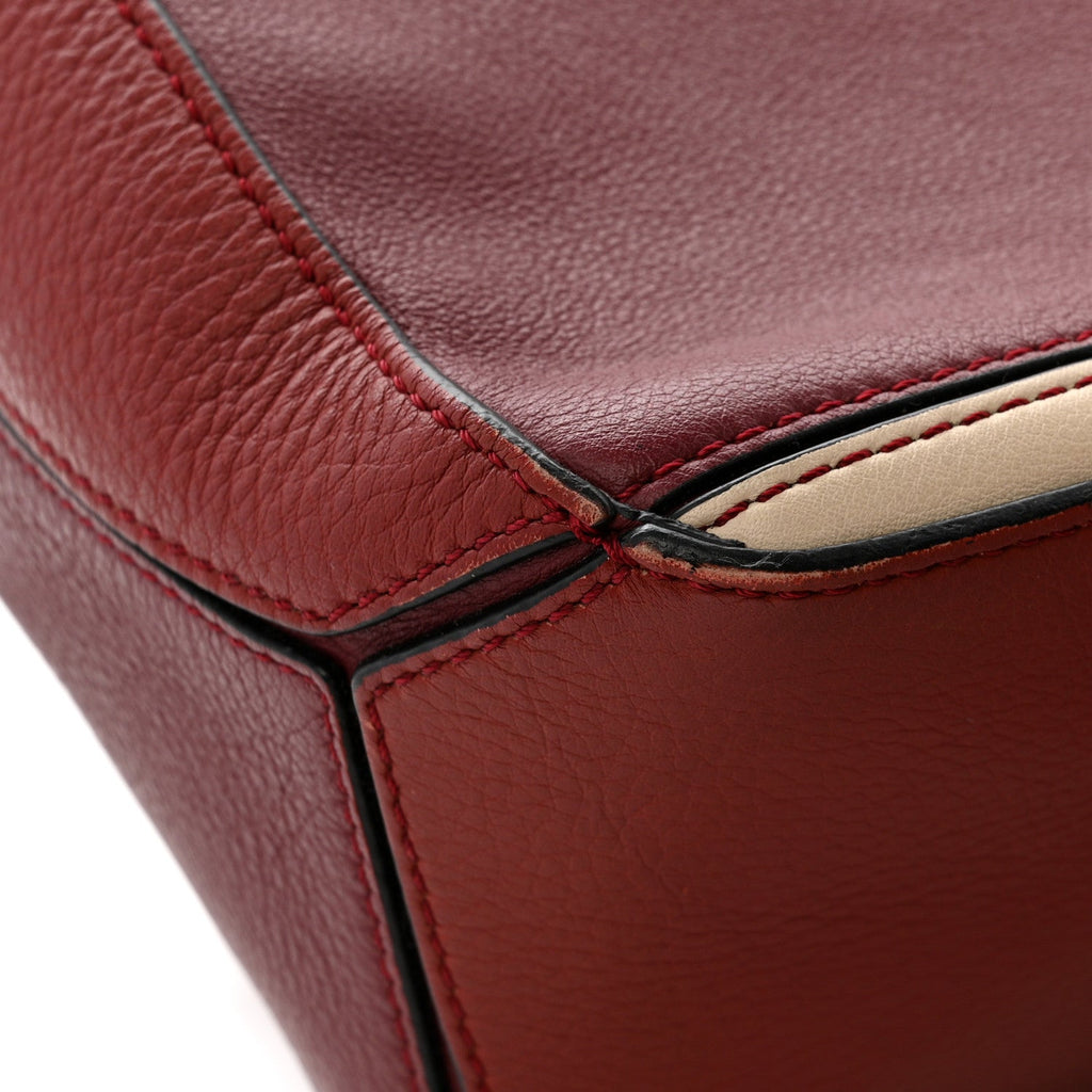Calfskin Small Puzzle Bag Wine Garnet