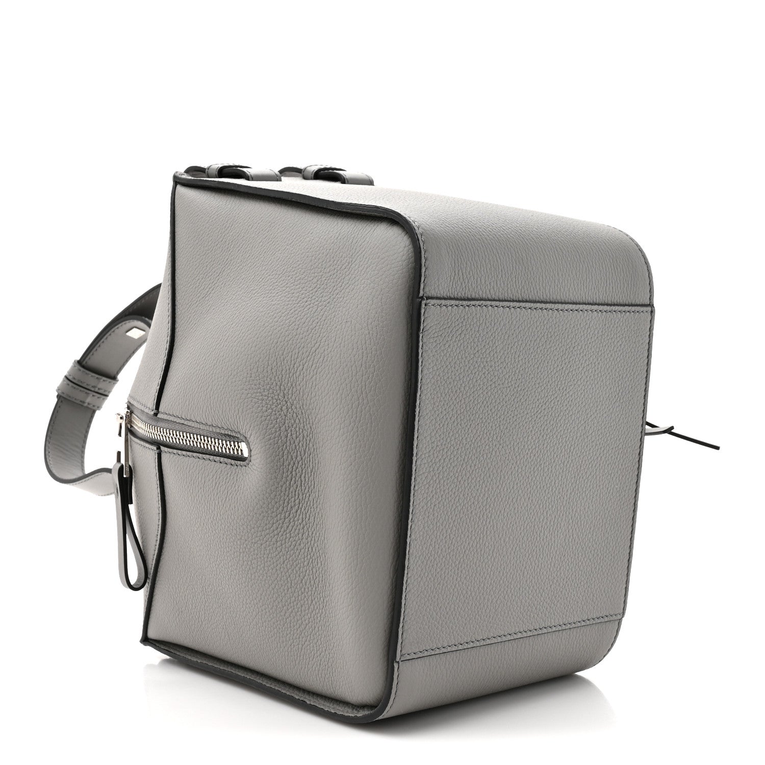 Grained Calfskin Mini Hammock Shoulder Bag Pearl Grey