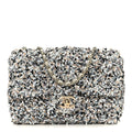 Sequin Mini Flap Gray Black White Pearly White