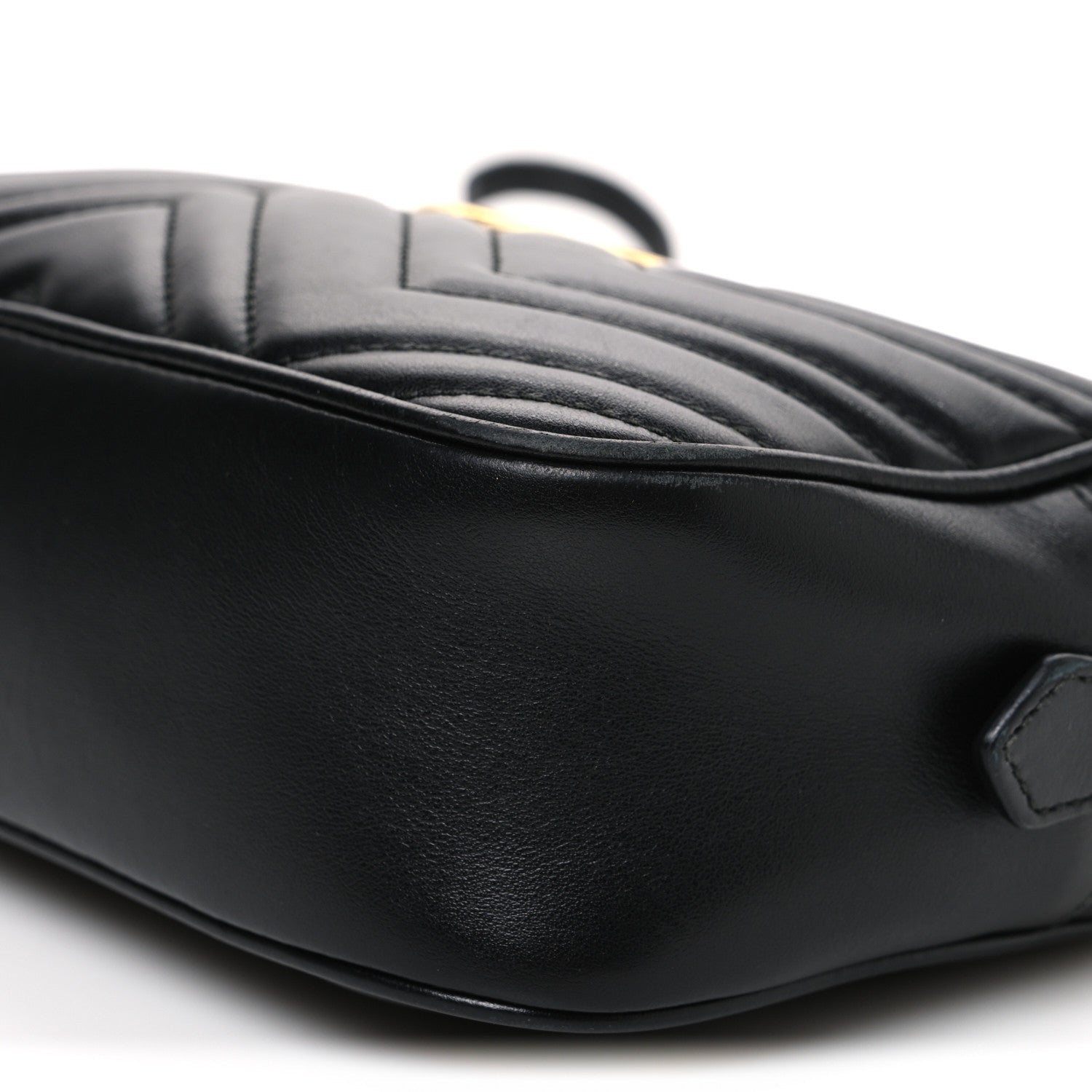 Calfskin Matelasse Small GG Marmont Chain Shoulder Bag Black