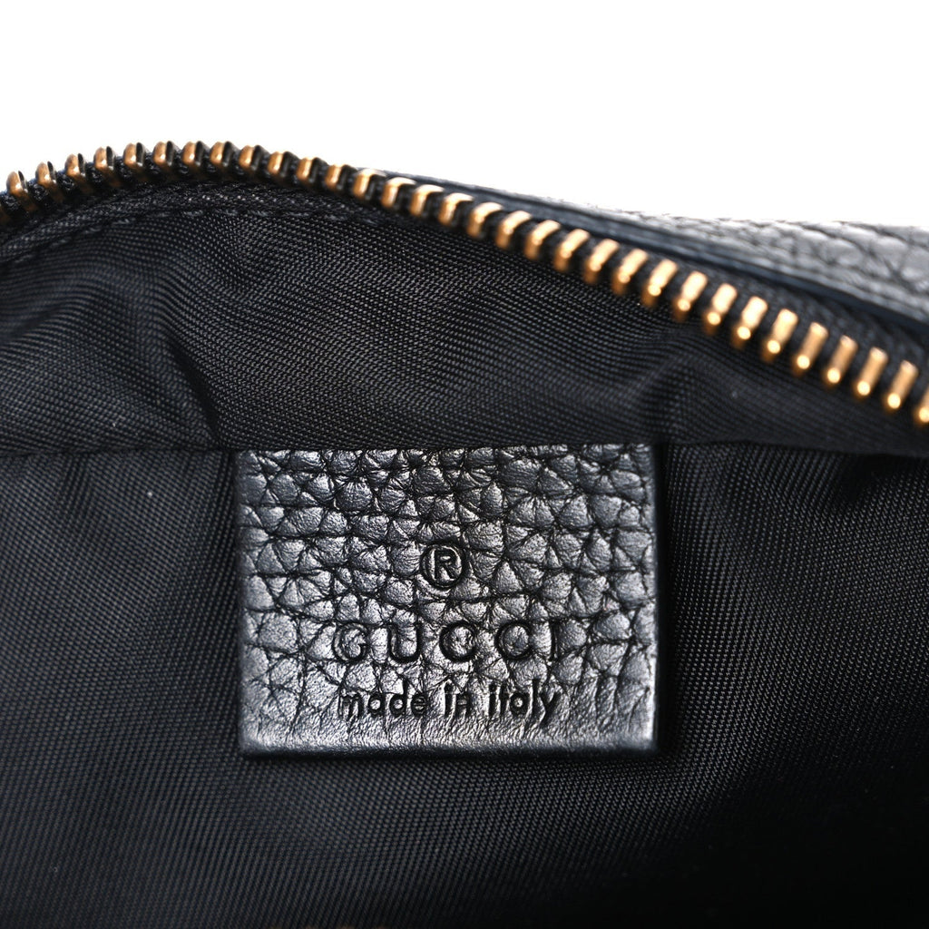 Pebbled Calfskin Small Soho Disco Bag Black