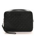 Guccissima Zip Pouch Wristlet Black