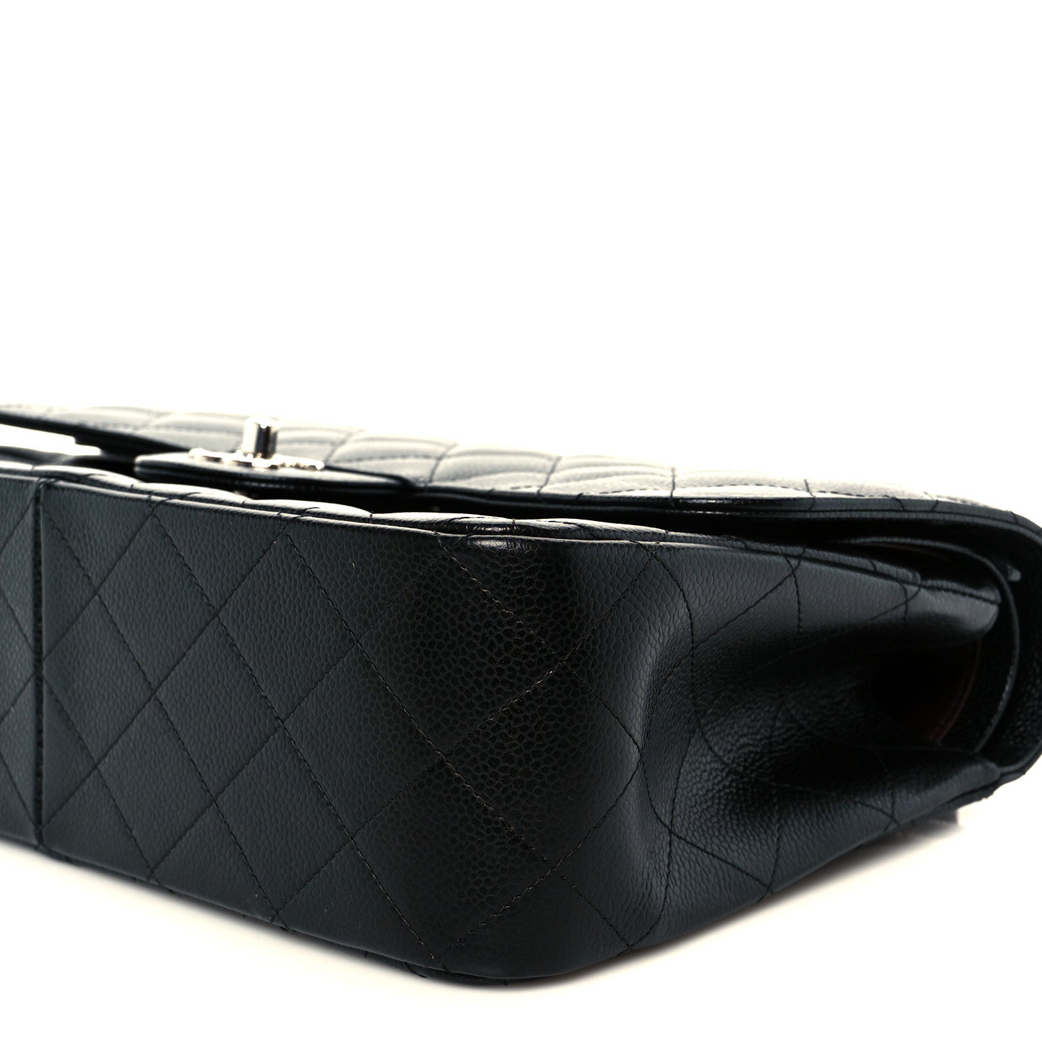 Caviar Quilted Jumbo Double Flap Black