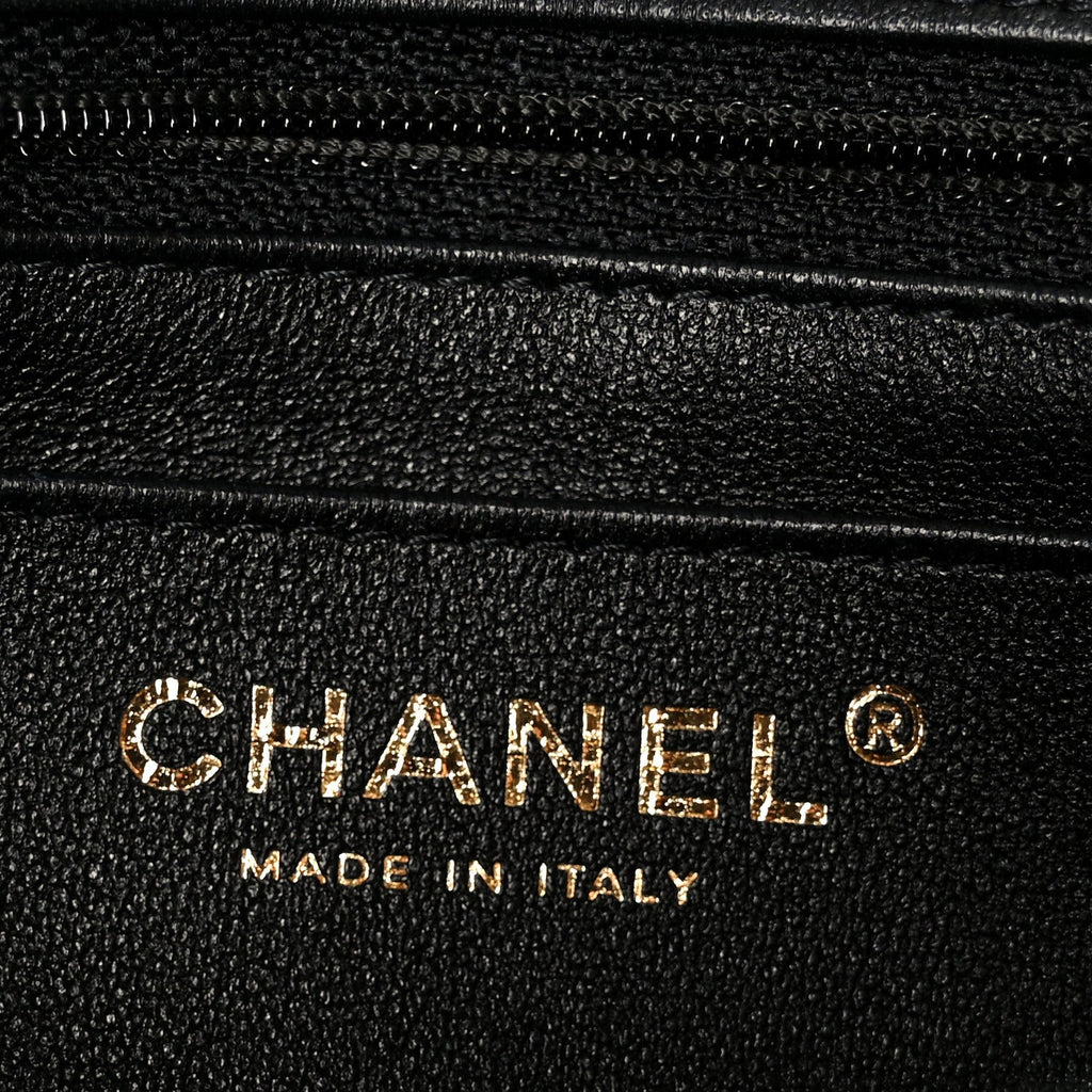 Lambskin Quilted Mini Rectangular Flap Black