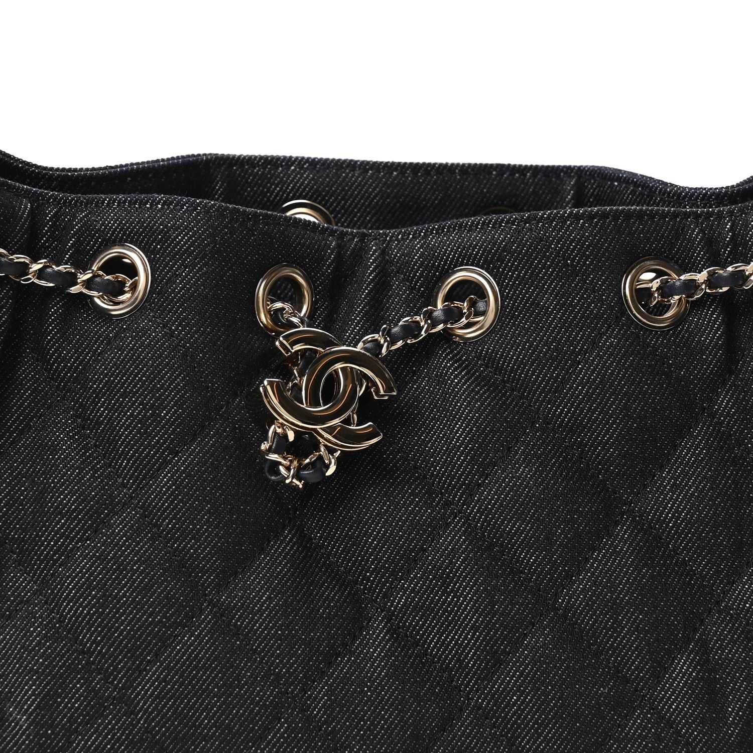 Denim Quilted Mini Chanel 25 Handbag Dark Blue