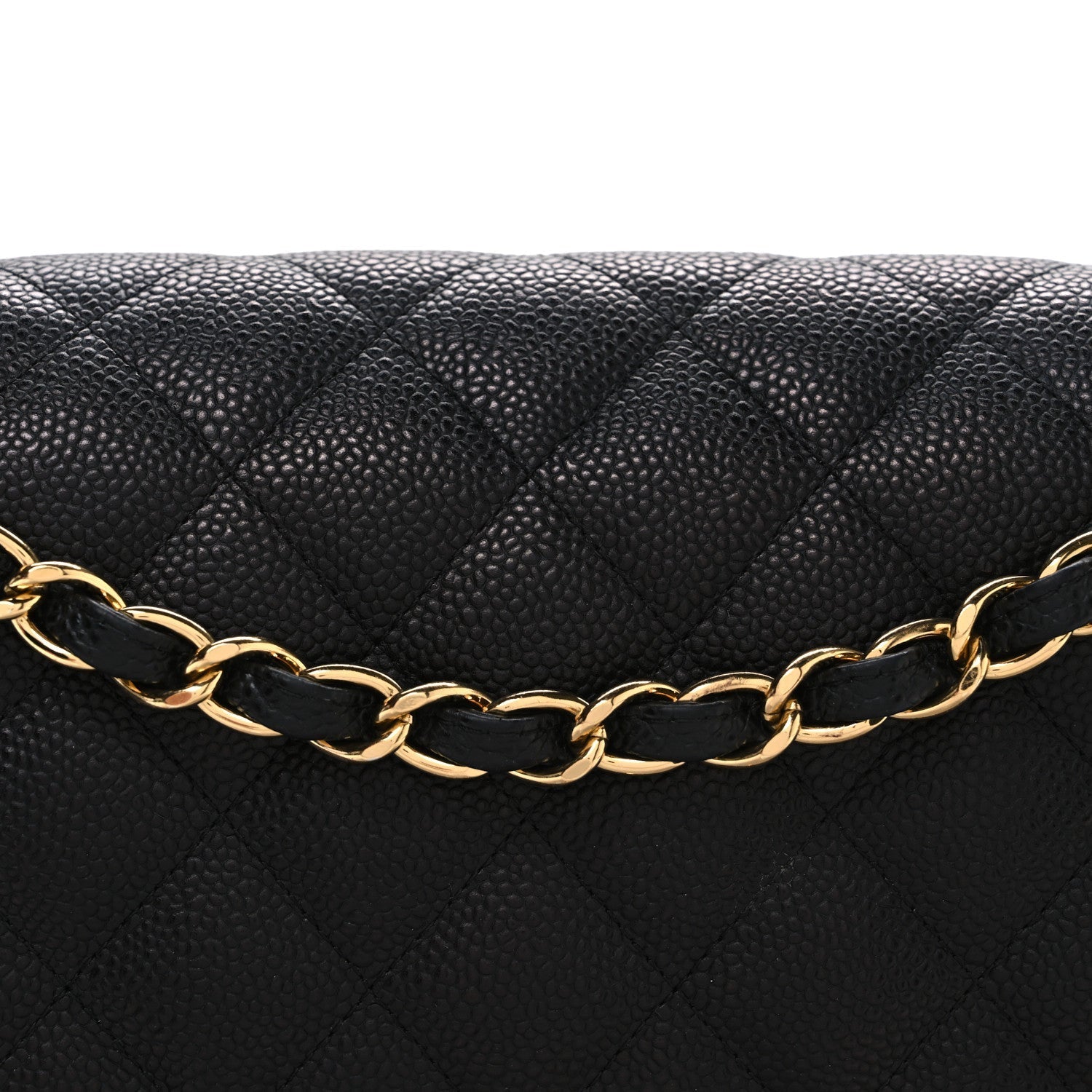 Caviar Quilted Jumbo Double Flap Black