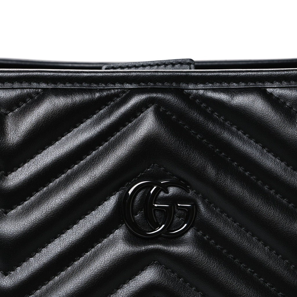 Calfskin Matelasse Monochrome Large GG Marmont Tote Bag Black