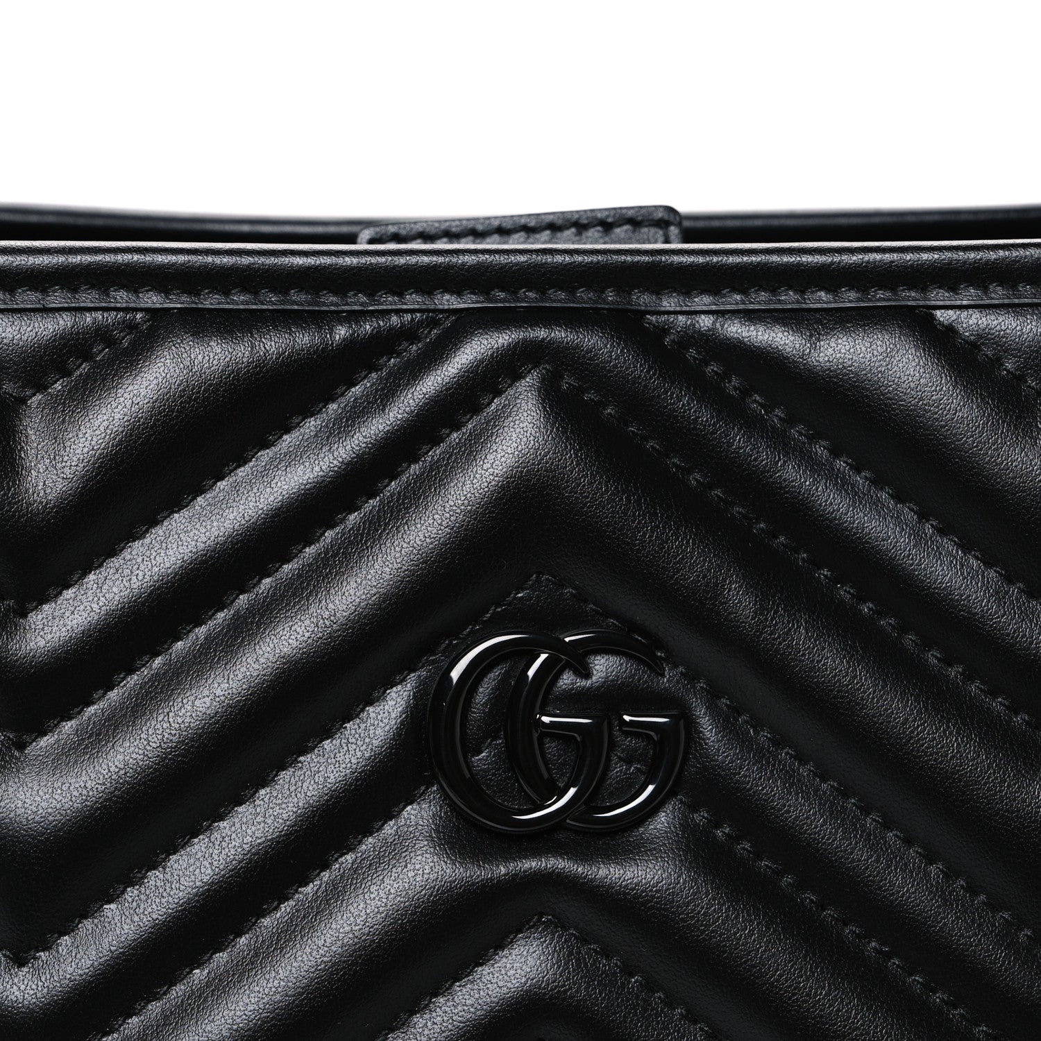 Calfskin Matelasse Monochrome Large GG Marmont Tote Bag Black