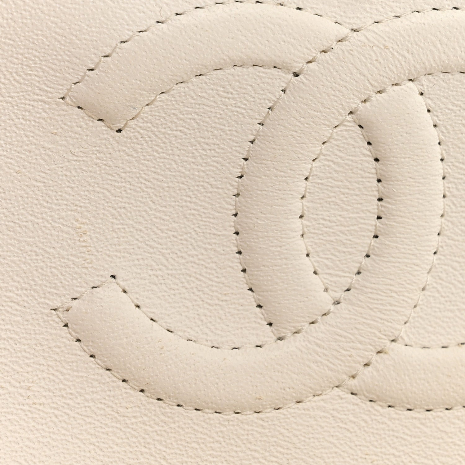 Caviar Quilted Medium Double Flap White