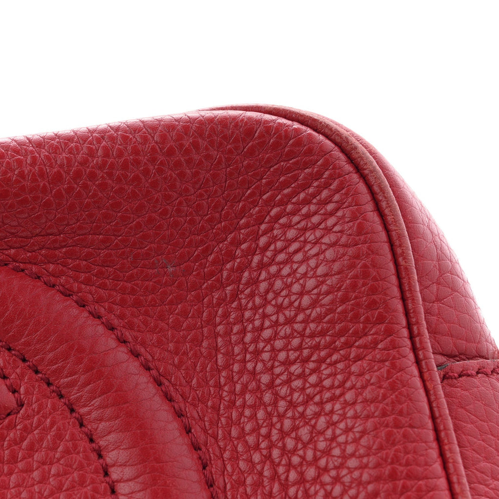 Pebbled Calfskin Small Soho Disco Bag Tabasco Red