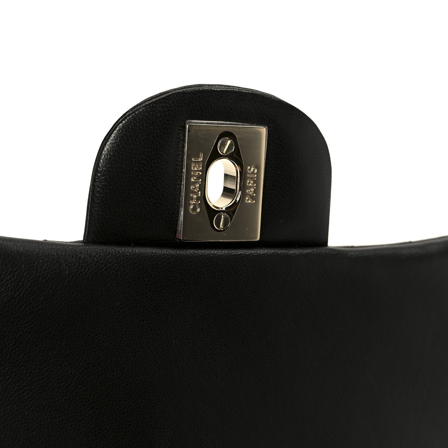 Lambskin Chevron Quilted Mini Square Flap Black