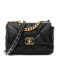 Lambskin Quilted Medium Chanel 19 Flap Black