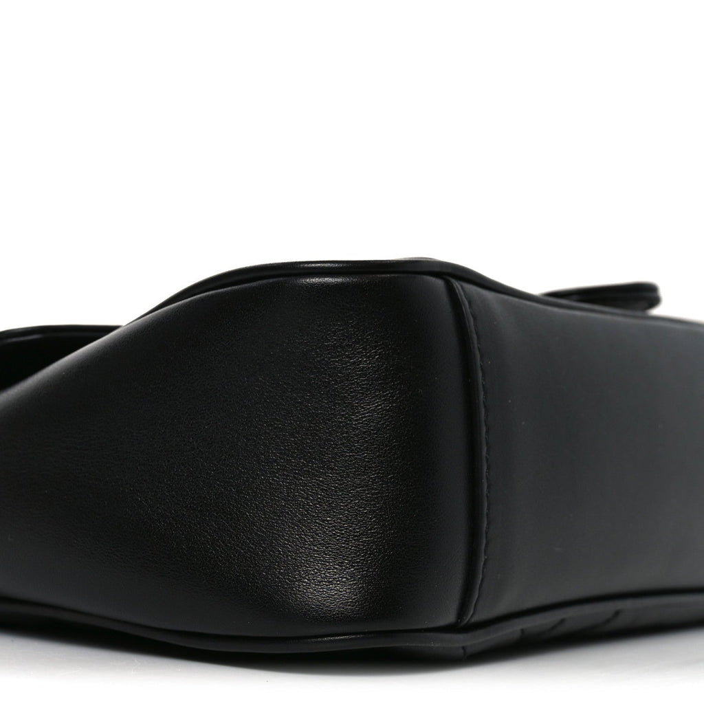 Calfskin Matelasse Small GG Marmont Shoulder Bag Black