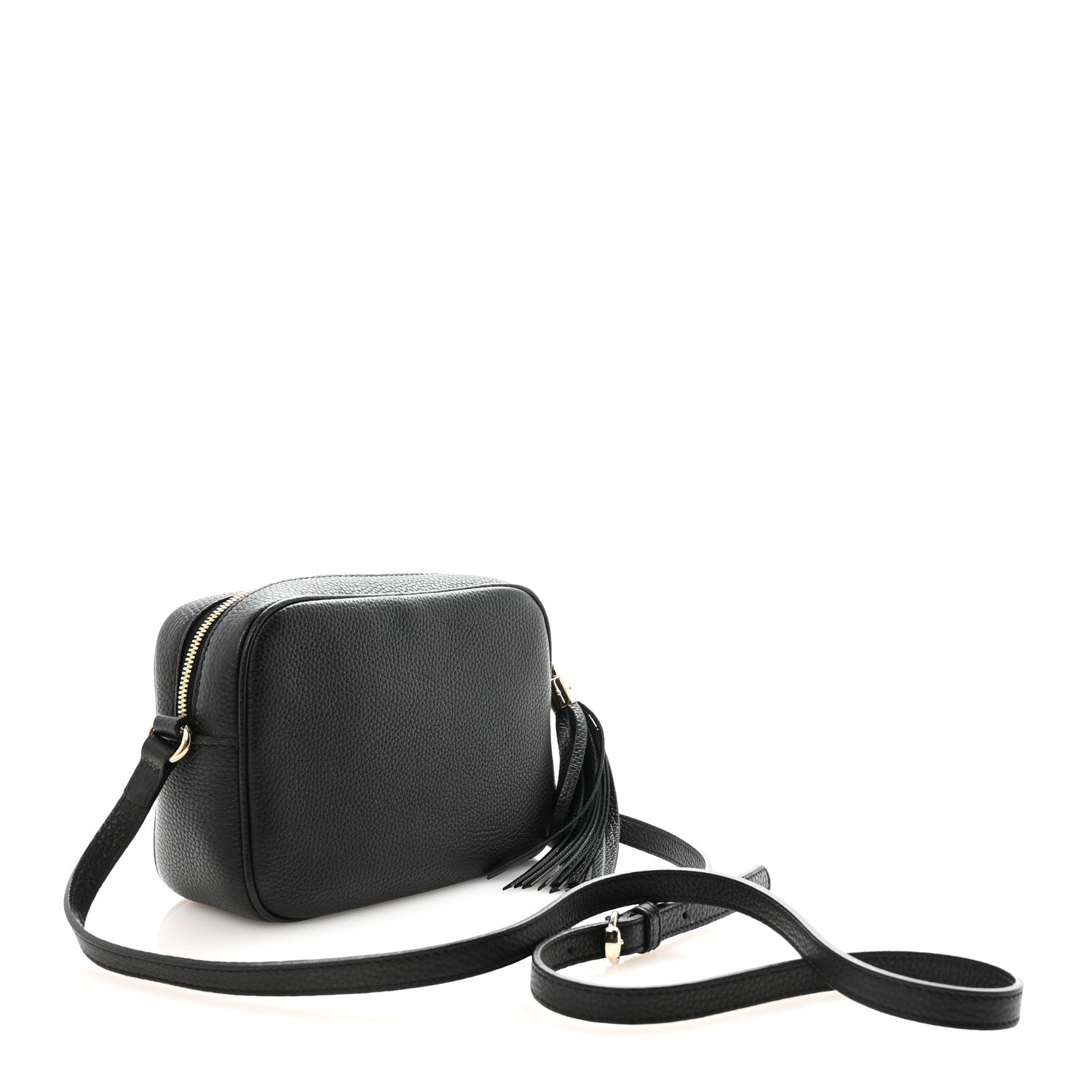 Pebbled Calfskin Small Soho Disco Bag Black