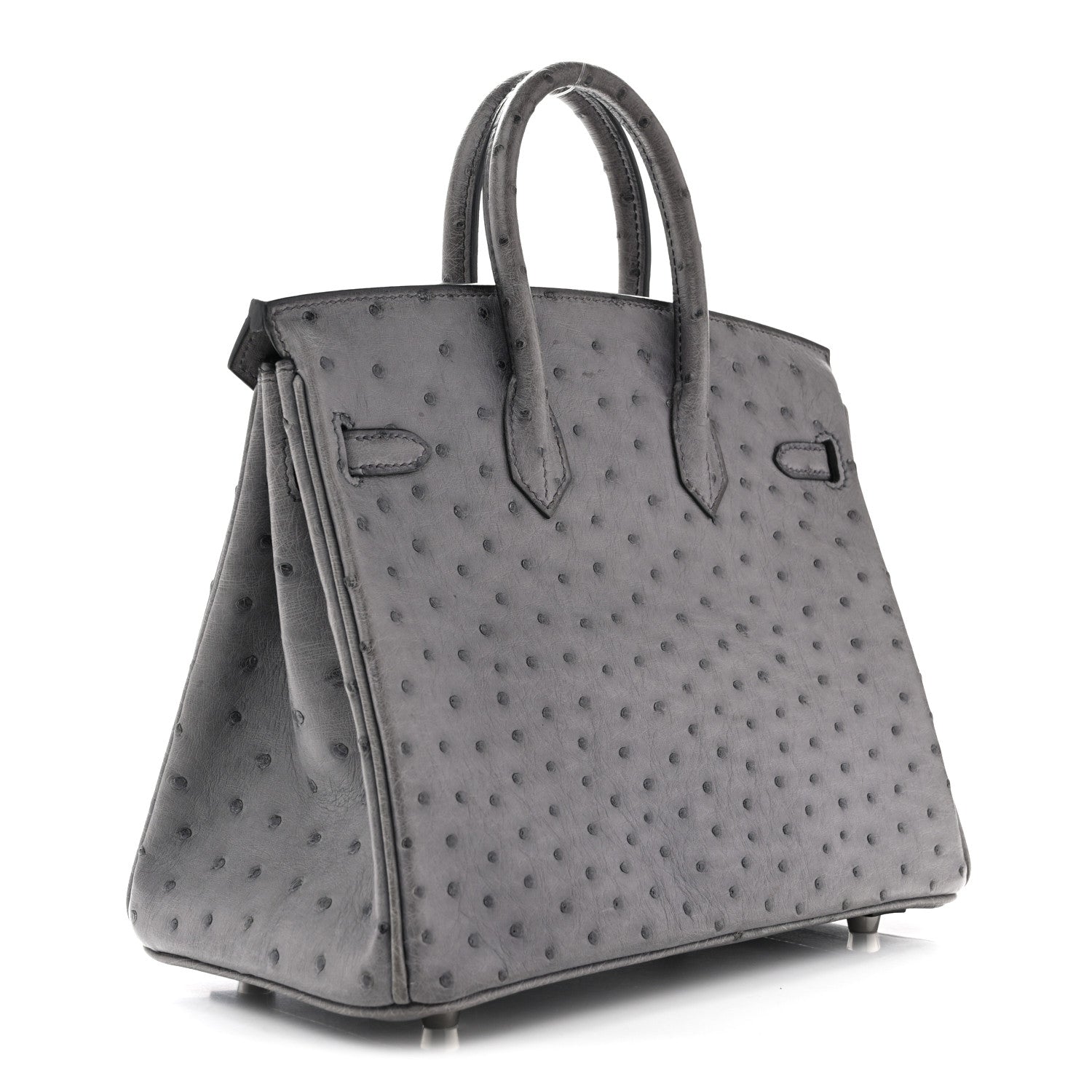 Ostrich Birkin 25 Gris Agate