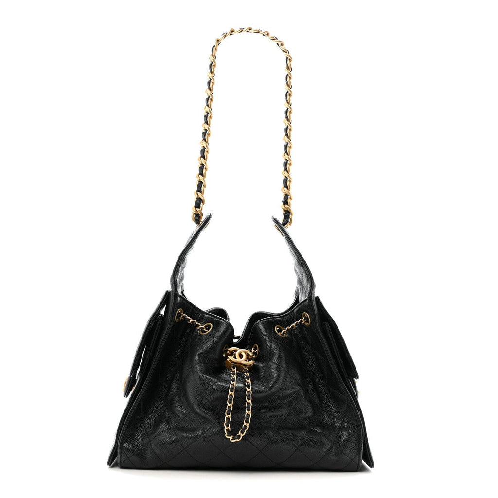 Caviar Quilted Small Chanel 25 Handbag Black