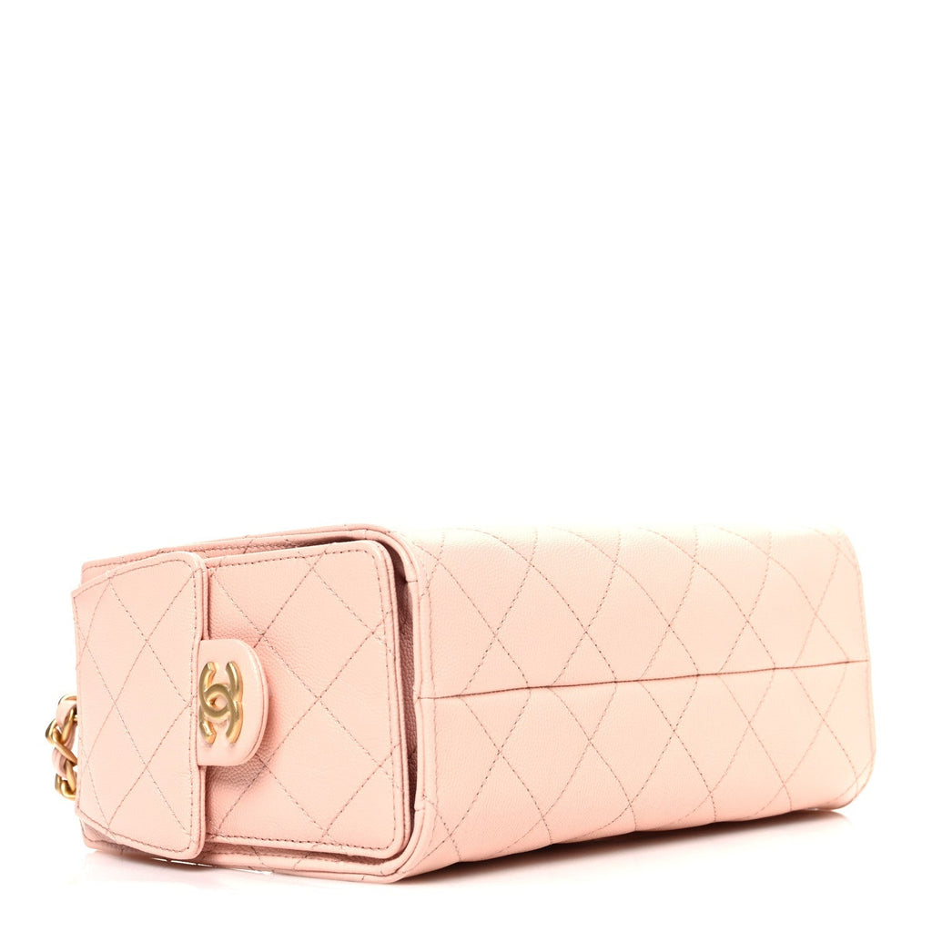Caviar Quilted Mini Chanel 25 Handbag Light Pink