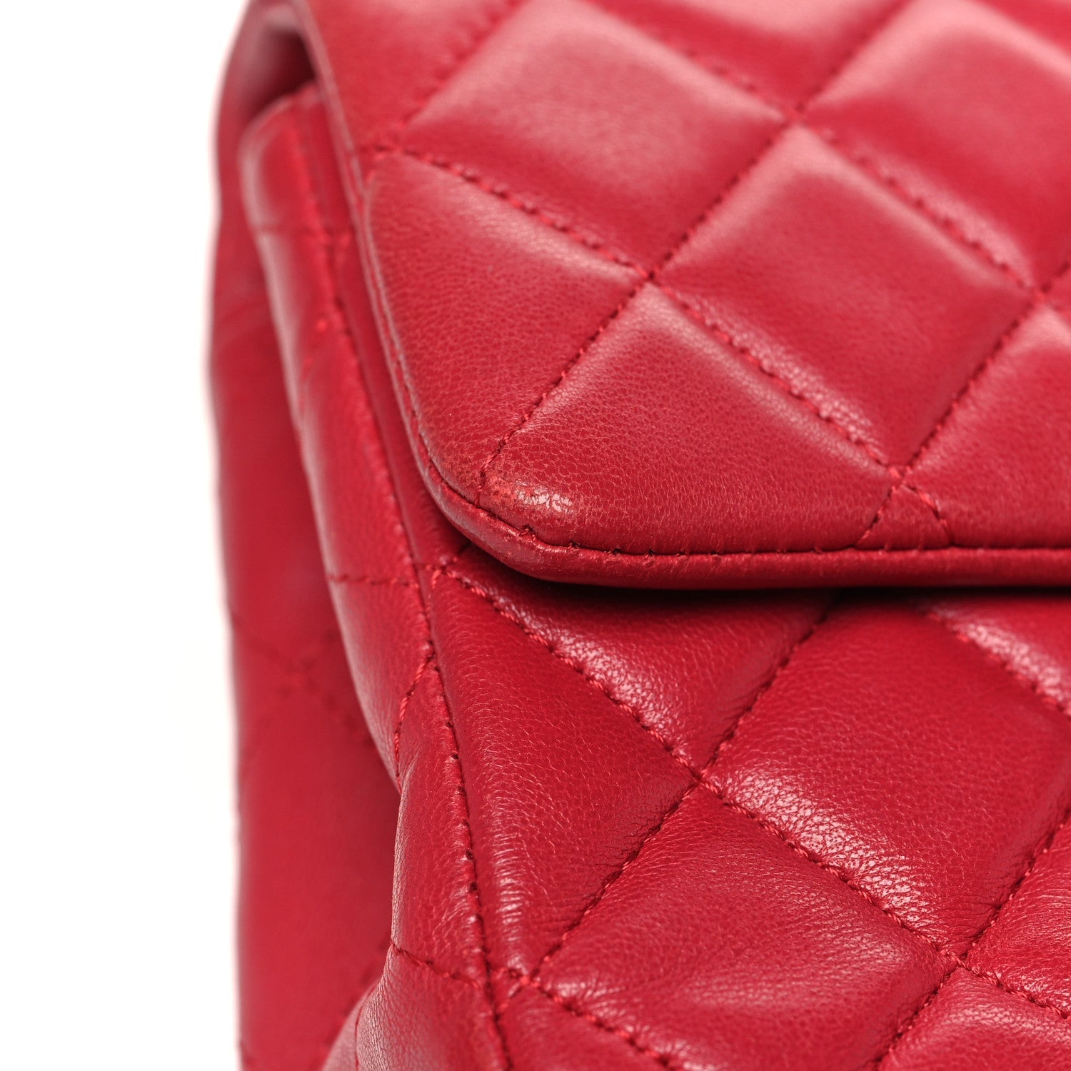 Lambskin Quilted Mini Rectangular Flap Dark Pink