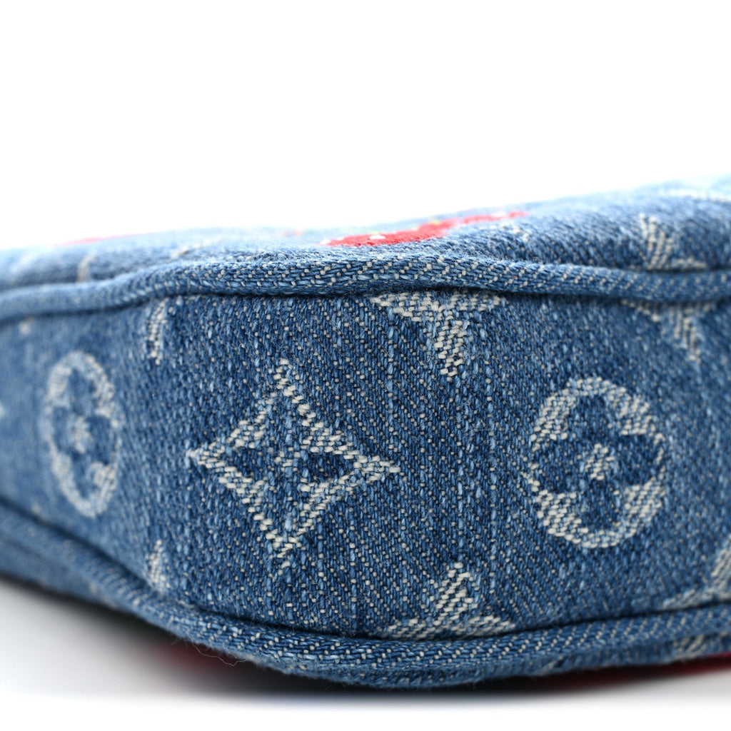 LV X TM Monogram Denim Cerises Pochette Accessories Blue