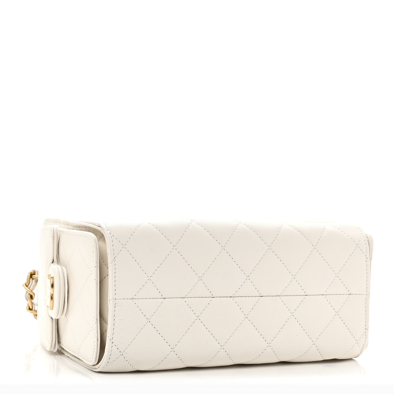 Caviar Quilted Mini Chanel 25 Handbag White