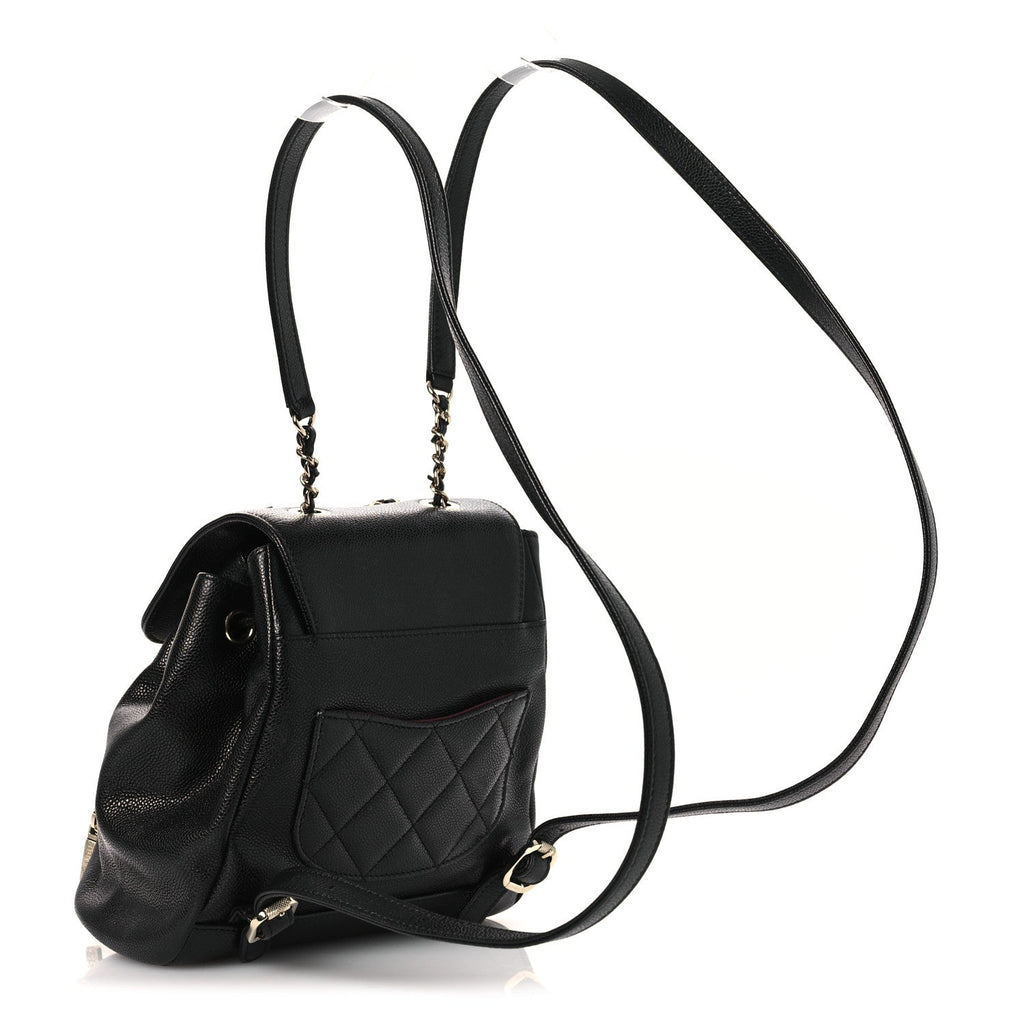 Caviar Quilted Mini Business Affinity Backpack Black