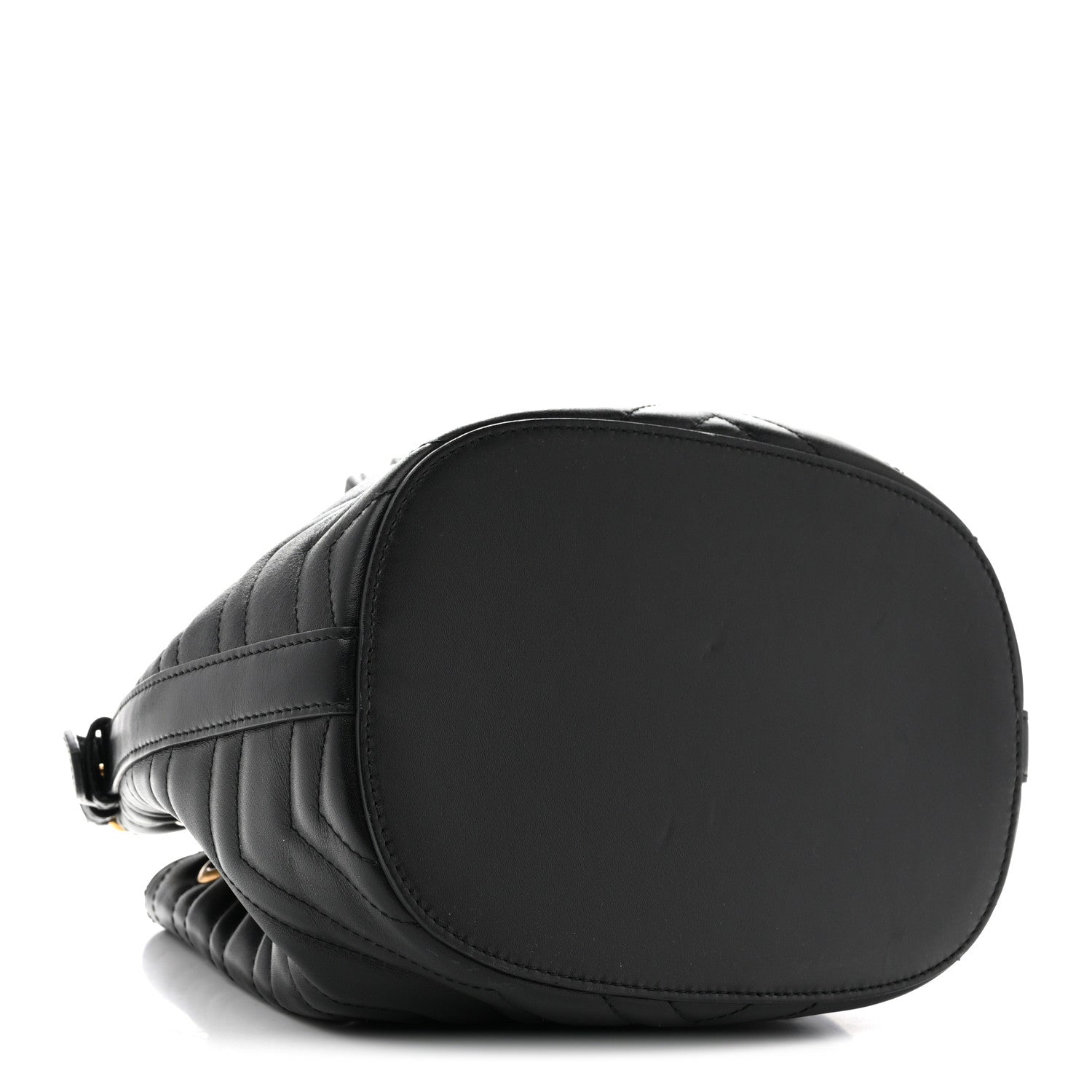 Calfskin Matelasse Sylvie Web GG Marmont Bucket Bag Black