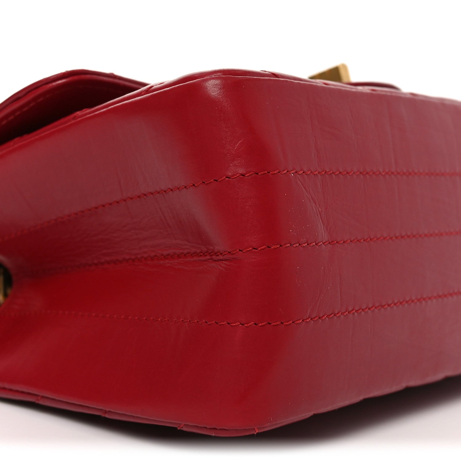 Aged Calfskin Chevron Quilted 2.55 Reissue Mini Flap Dark Red