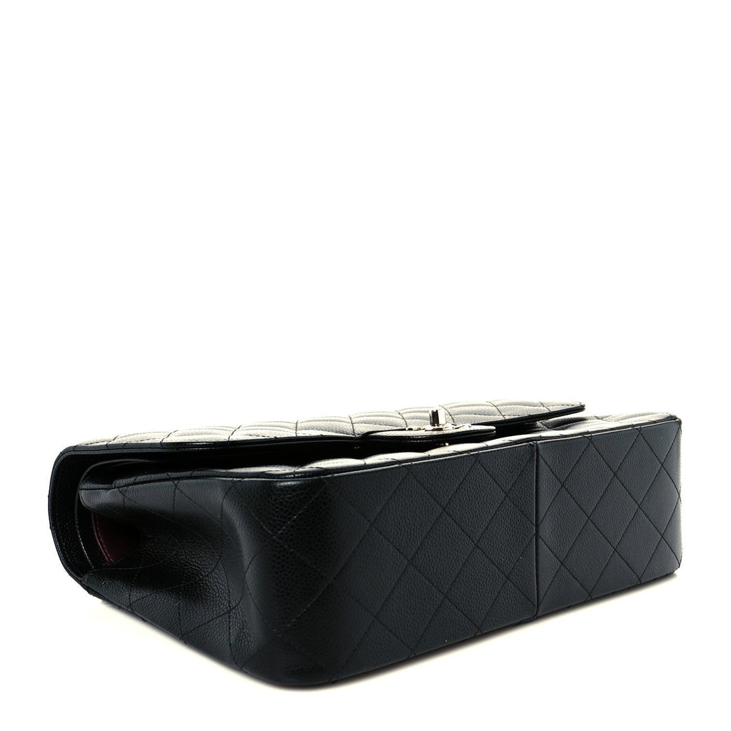 Caviar Quilted Jumbo Double Flap Black
