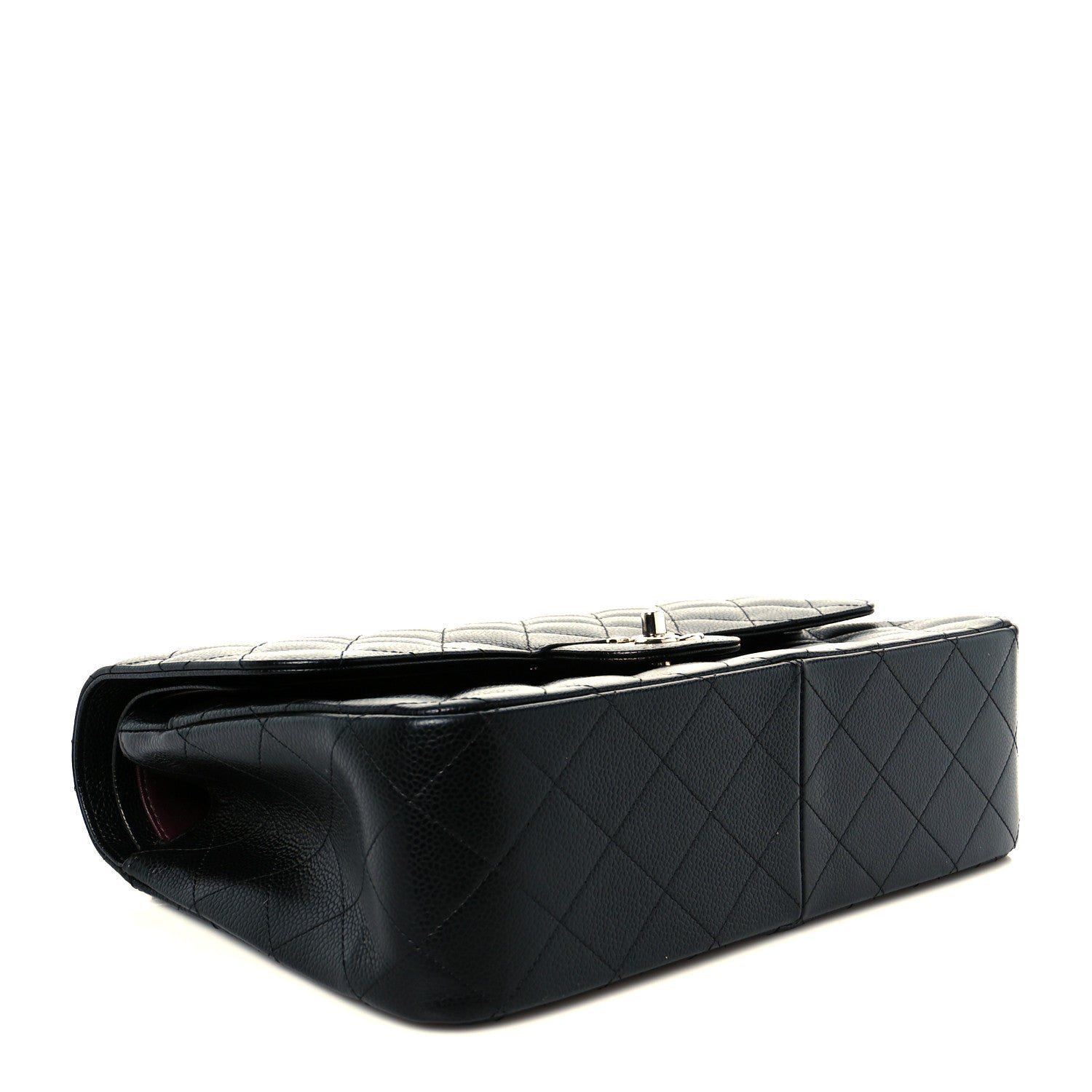 Caviar Quilted Jumbo Double Flap Black