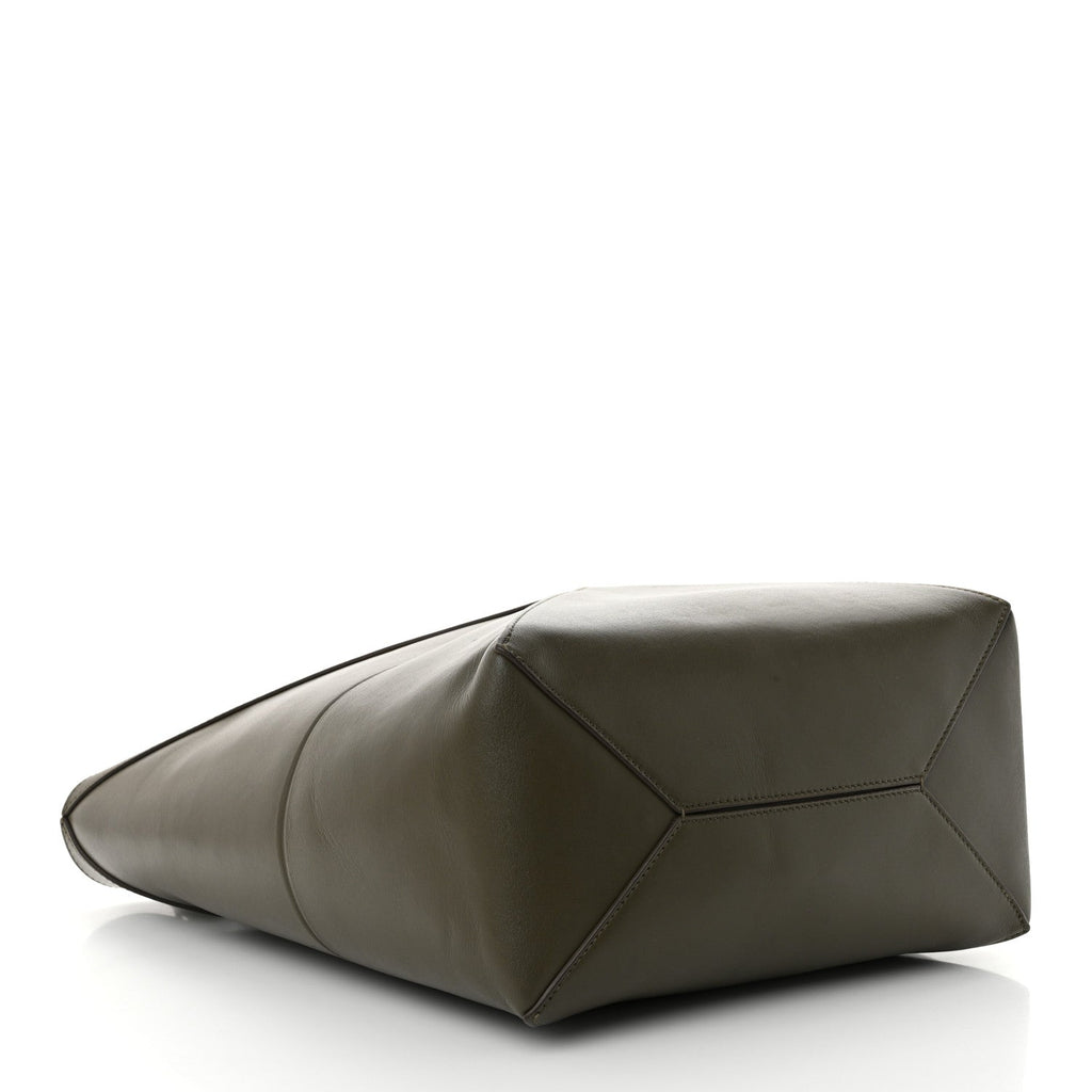 Shiny Calfskin Medium Puzzle Fold Tote Umber