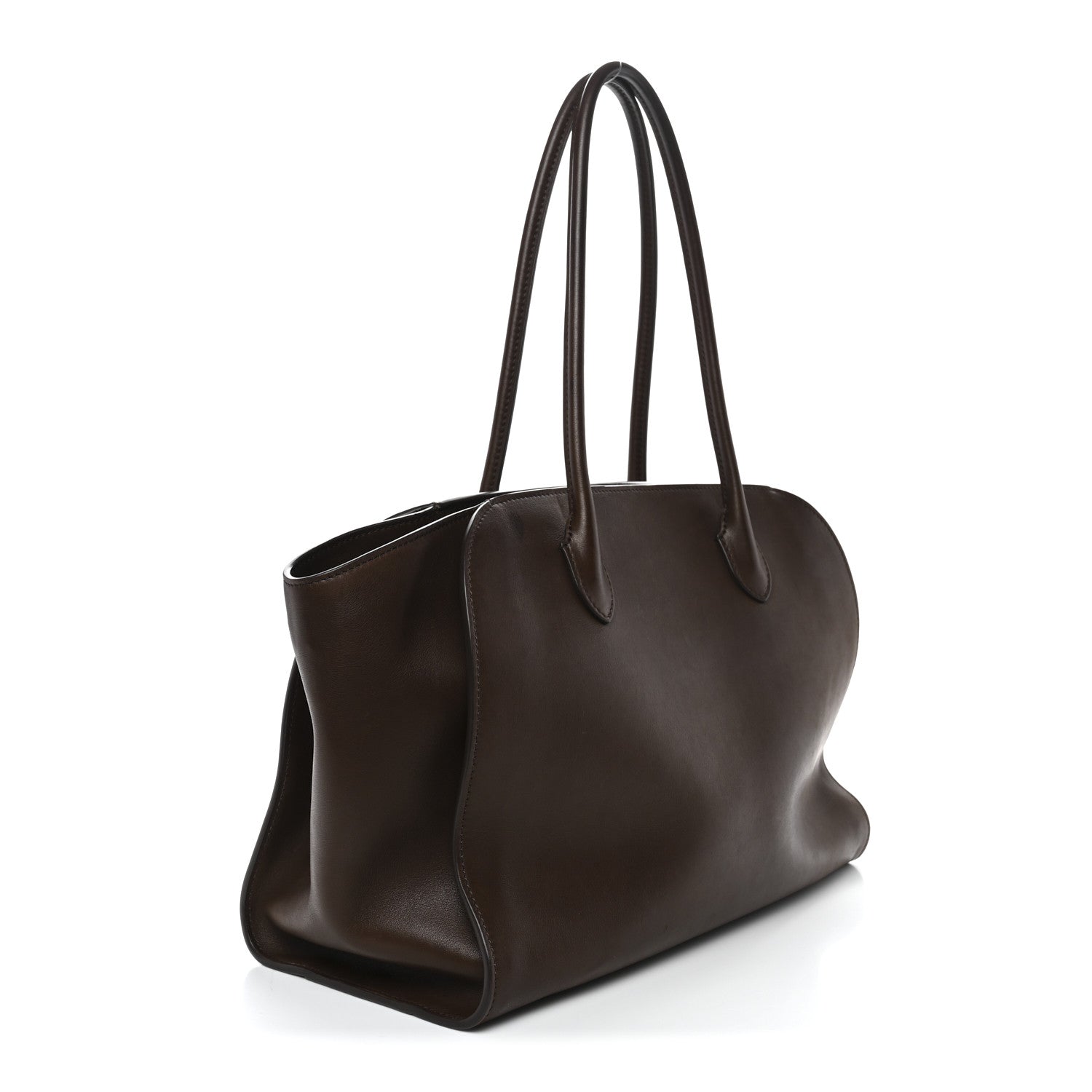 Polished Saddle Calfskin Marlo 14 Dark Brown