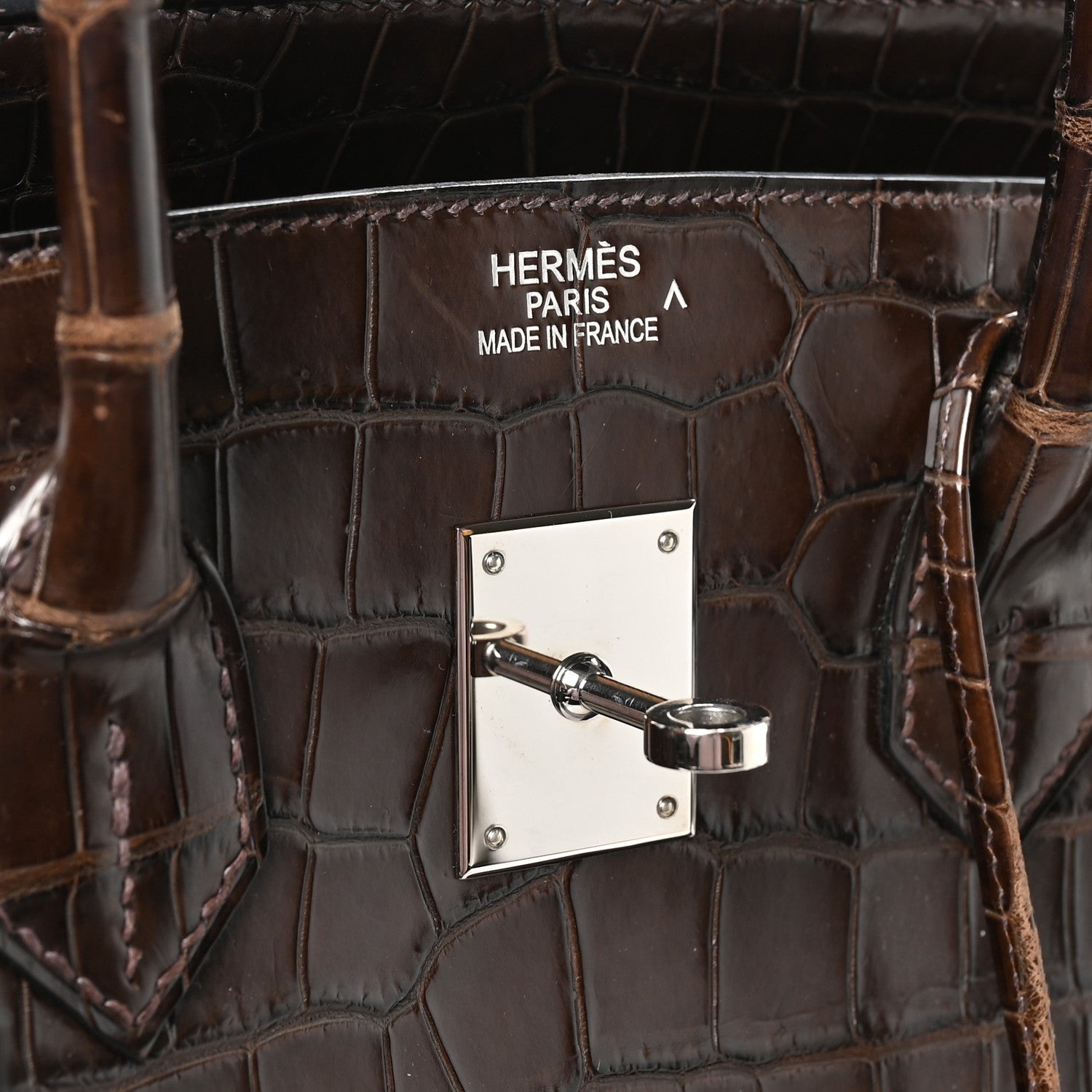 Shiny Porosus Crocodile Birkin 35 Havane
