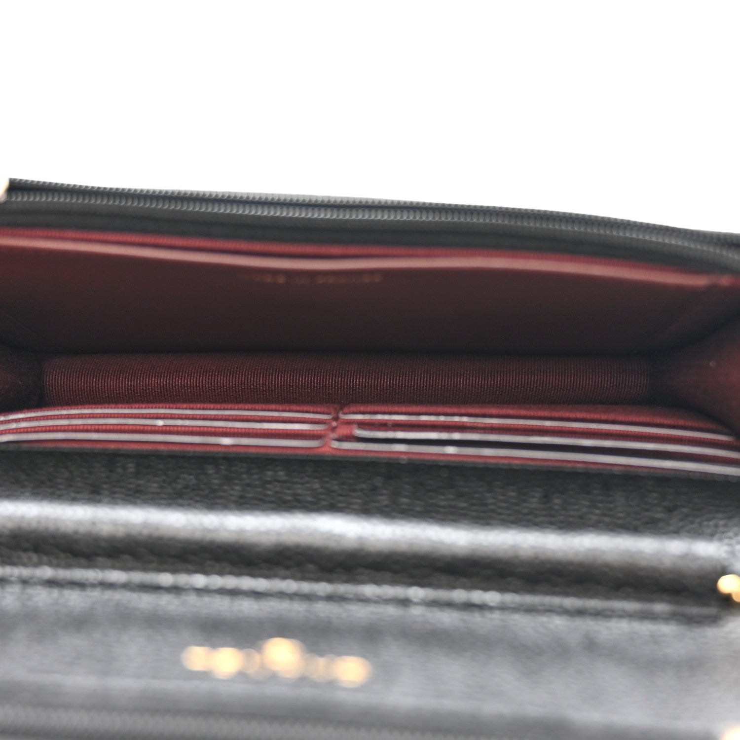 Caviar Quilted Wallet on Chain WOC Black