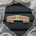 Chanel Pink Leather Bangle