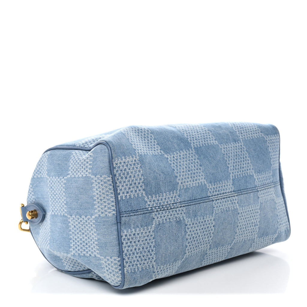 Damier Denim 3D Speedy Bandouliere 30 Denim Blue