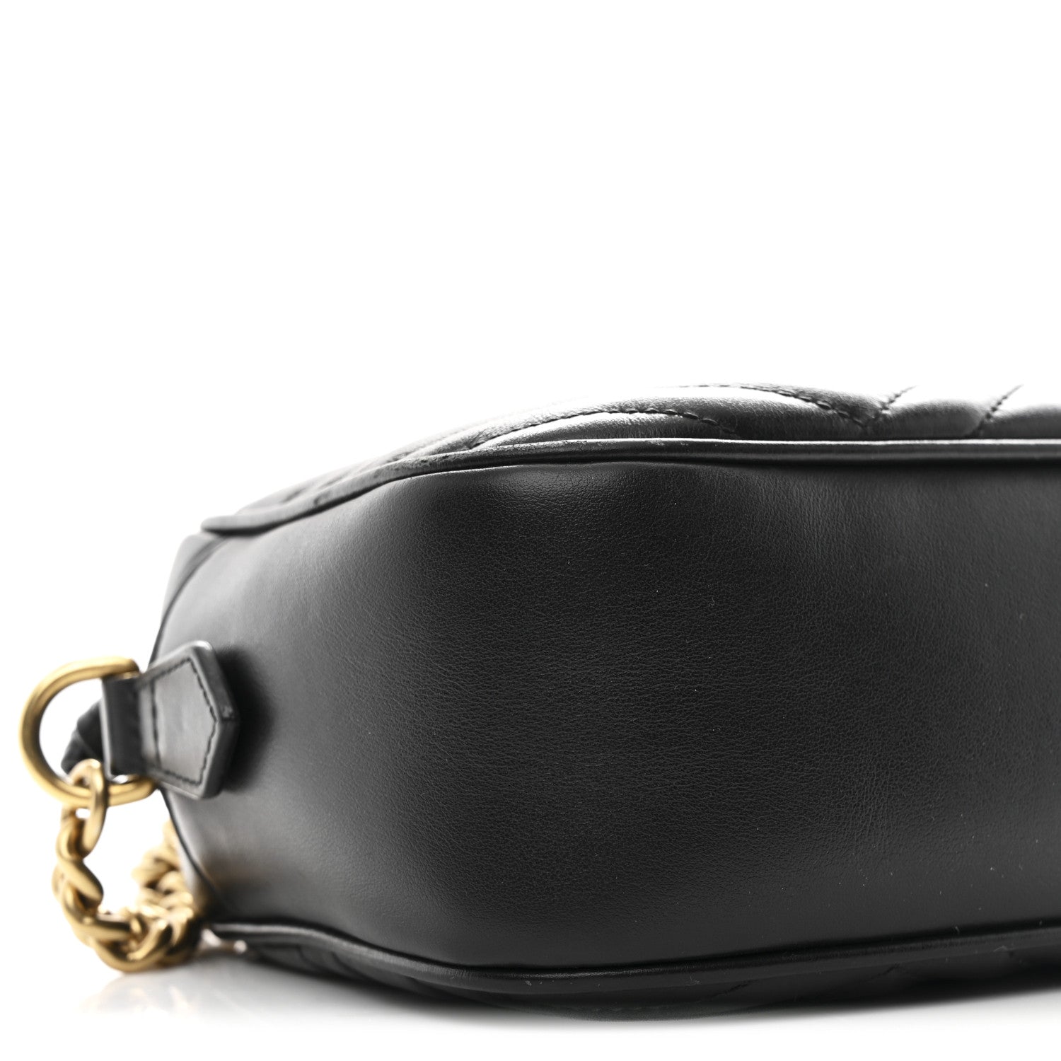 Calfskin Matelasse Small GG Marmont Chain Shoulder Bag Black