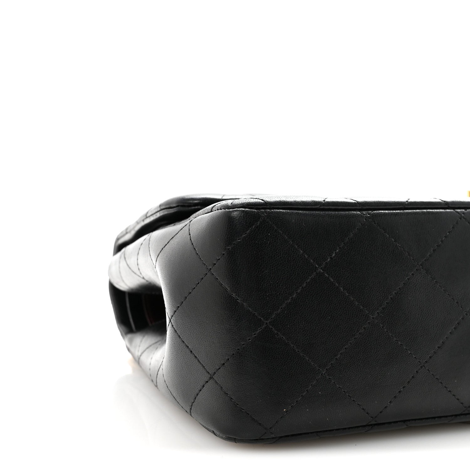 Lambskin Quilted Jumbo Double Flap Black