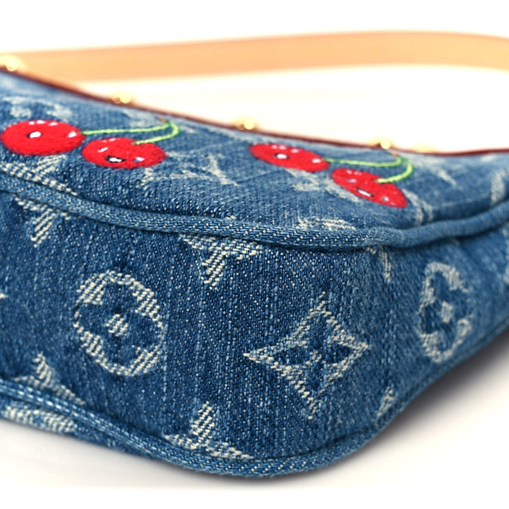 LV X TM Monogram Denim Cerises Pochette Accessories Blue