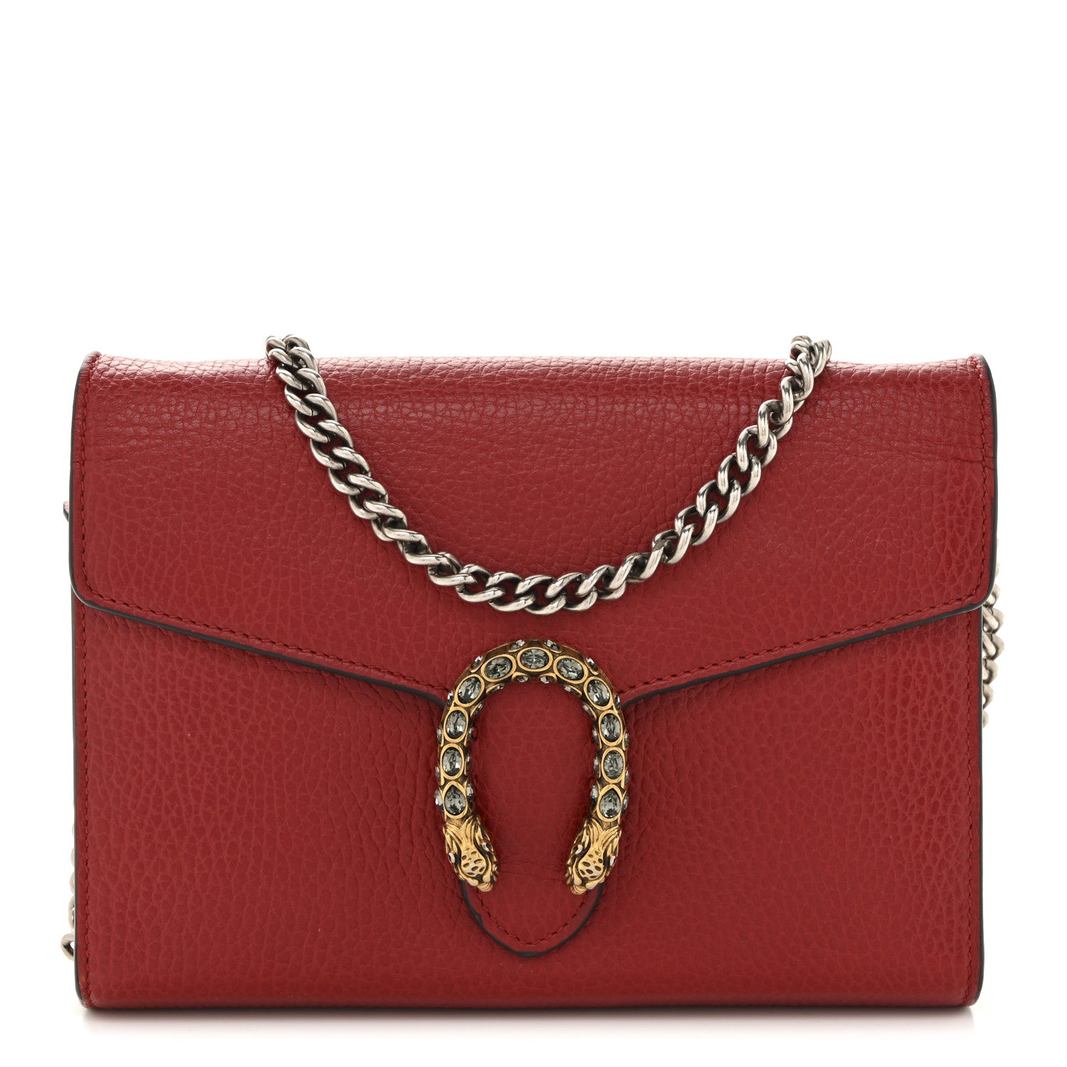 Calfskin Mini Dionysus Chain Wallet Hibiscus Red