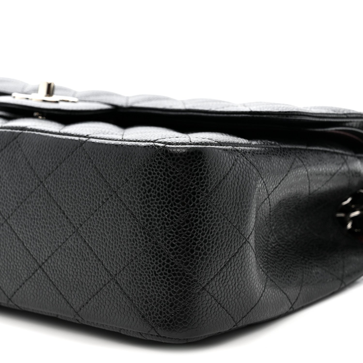 Caviar Quilted Jumbo Double Flap Black