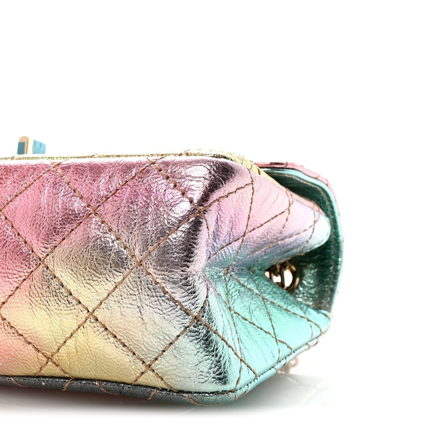 Metallic Goatskin Quilted Mini 2.55 Reissue Flap Multicolor