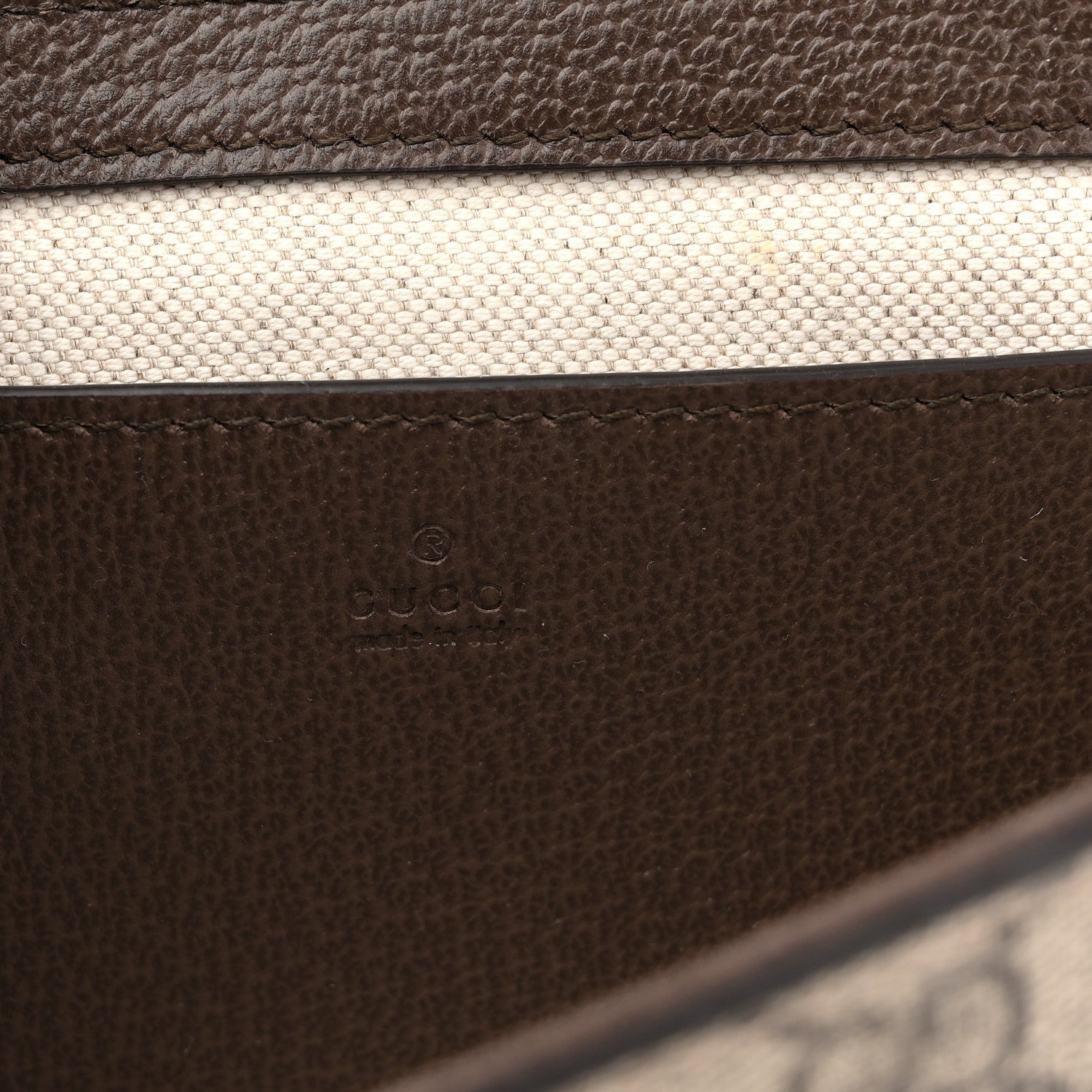 GG Supreme Monogram Textured Dollar Calfskin Web Mini Ophidia Envelope Shoulder Bag Beige Ebony