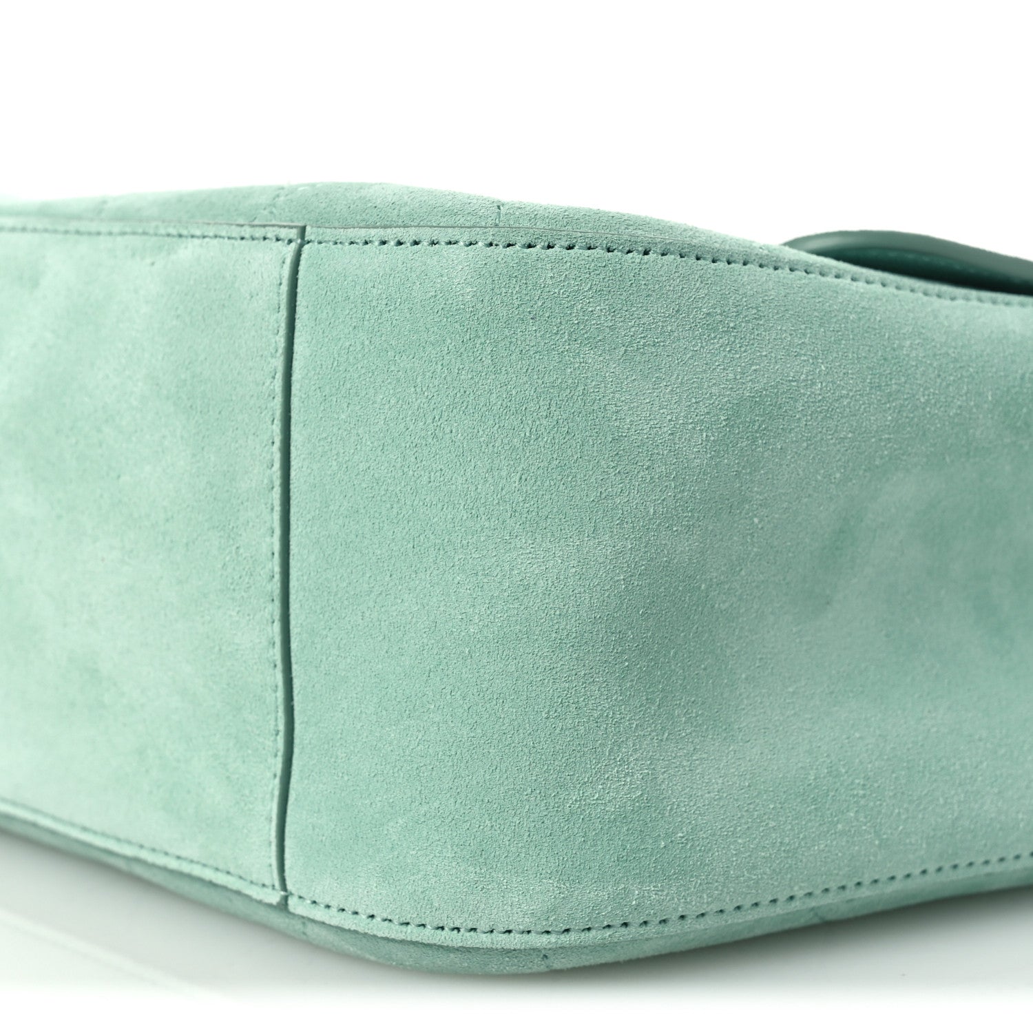 Suede Calfskin Small Souplissimo Maxi Flap Green